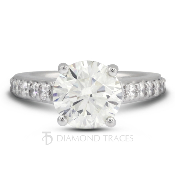 1.98ct G-SI2 Round Natural Certified Diamonds 950 Plat. Classic Engagement Ring