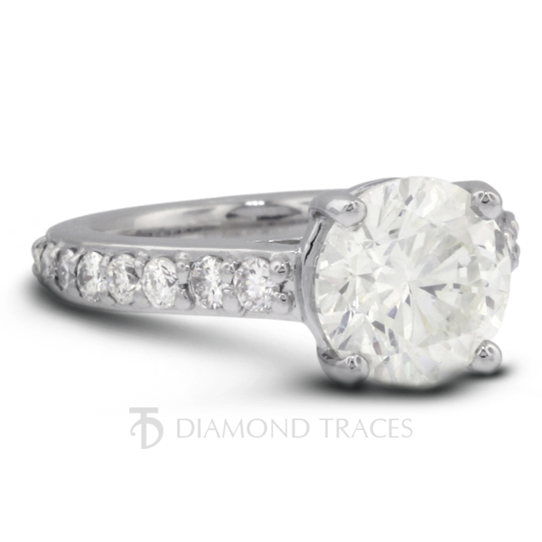 1.98ct G-SI2 Round Natural Certified Diamonds 950 Plat. Classic Engagement Ring