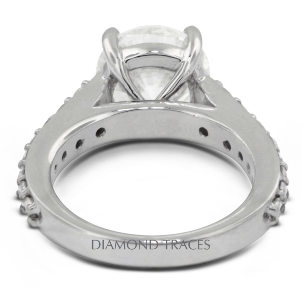 1.98ct G-SI2 Round Natural Certified Diamonds 950 Plat. Classic Engagement Ring