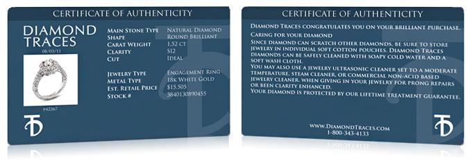 CERTIFICATE OF AUTHENTICITY CARD | simmod