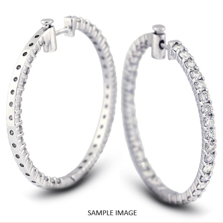 2.00 Carat tw. Round Brilliant 18k White Gold Diamond Hoops