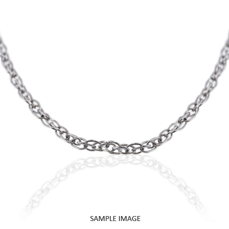 18k White Gold Oval Cable Chain