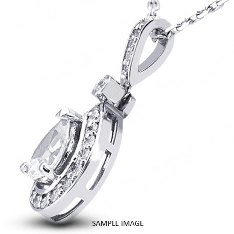 Platinum Gallery Design with Halo Pendant 2.33 carat total D-SI1 Pear Shape Diamond