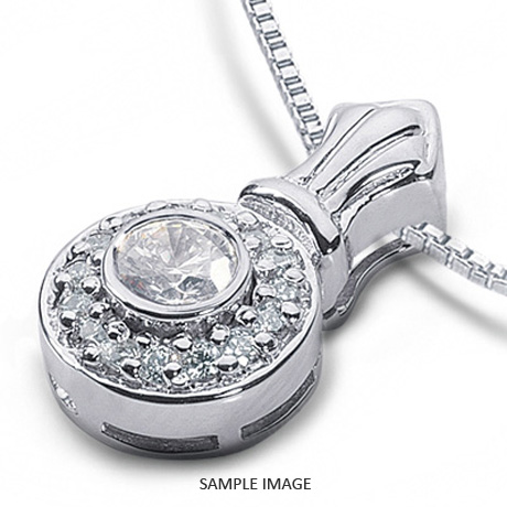 14k White Gold Gallery Design with Halo Pendant 1.25 carat total D-SI1 Round Brilliant Diamond