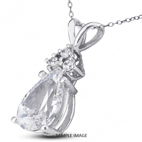 18k White Gold Classic Style Pendant 1.09 carat total E VS2 Pear Shape Diamond from Diamond Traces