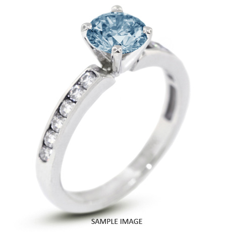 14k White Gold Accents Engagement Ring with 2.07 Total Carat Blue-SI1 Round Diamond