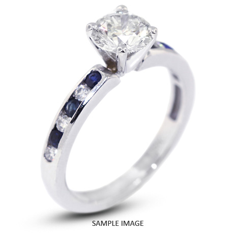 14k White Gold Accents Engagement Ring with 1.96 Total Carat G-SI3 Round Diamond