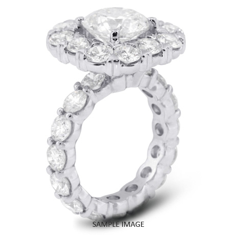 14k White Gold Accents Engagement Ring with 10.91 Total Carat I-SI3 Round Diamond