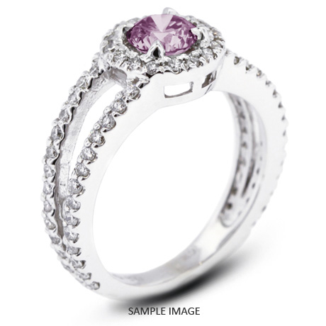 14k White Gold Split Shank Engagement Ring with 1.49 Total Carat Purple ...
