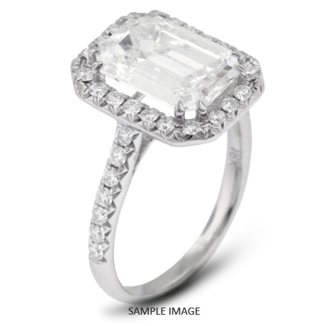 18k White Gold Semi-Mount Engagement Ring with Diamonds (0.72ct. tw.)