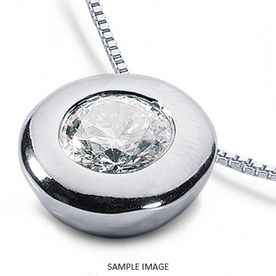 18k White Gold Solid Style Solitaire Pendant 0.66 carat E-VS2 Round Brilliant Diamond