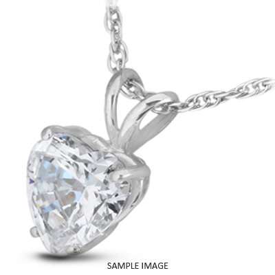 18k White Gold Classic Style Solitaire Pendant 1.01 carat D-VS2 Heart Shape Diamond