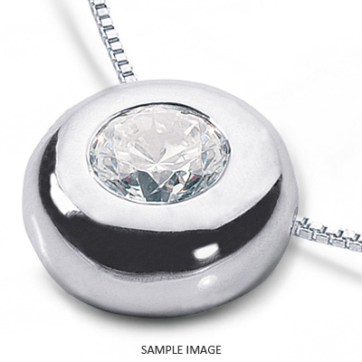 18k White Gold Solid Style Solitaire Pendant 1.01 carat D-SI3 Round Brilliant Diamond