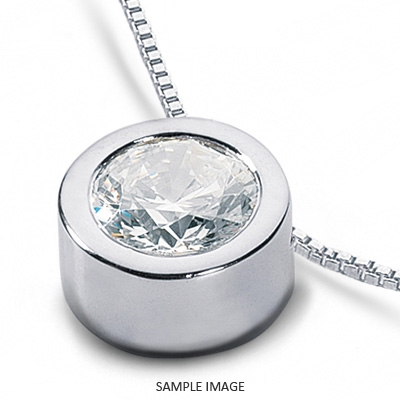14k White Gold Solid Style Solitaire Pendant 1.54 carat F-SI2 Round Brilliant Diamond