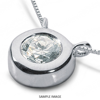 14k White Gold Solid Style Solitaire Pendant 0.64 carat D-VS2 Round Brilliant Diamond