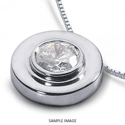 Platinum Solid Style Solitaire Pendant 1.90 carat G-SI3 Round Brilliant Diamond