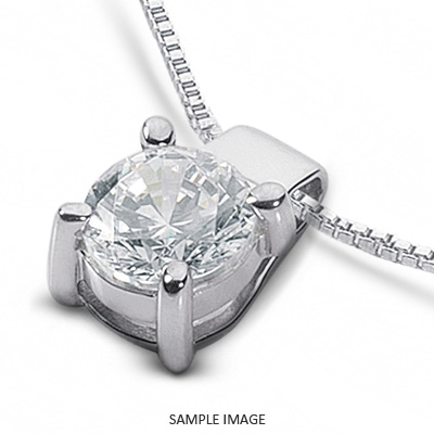 14k White Gold Classic Style Solitaire Pendant 1.59 carat F-I1 Round Brilliant Diamond