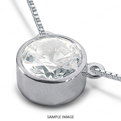 Platinum Solid Style Solitaire Pendant 3.17 carat F-SI2 Round Brilliant Diamond