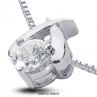 14k White Gold Classic Style Solitaire Pendant 1.02 carat F-SI2 Round Brilliant Diamond