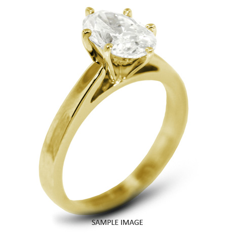 18k Yellow Gold Classic Style Solitaire Ring with 2.13 Carat I-I1 Oval Diamond