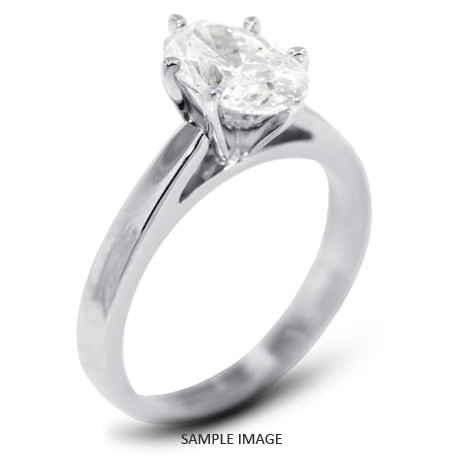 Platinum  Classic Style Solitaire Ring with 1.53 Carat K-SI2 Oval Diamond