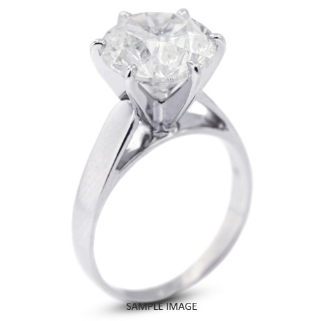 14k White Gold Cathedral Style Solitaire Ring with 1.52 Carat F-SI1 Round Diamond
