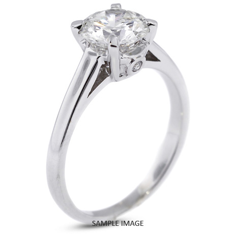 14k White Gold Basket Style Solitaire Ring with 1.76 Carat G-SI2 Round Diamond