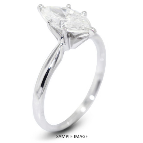 Platinum  Classic Style Solitaire Ring with 3.00 Carat E-I1 Marquise Diamond