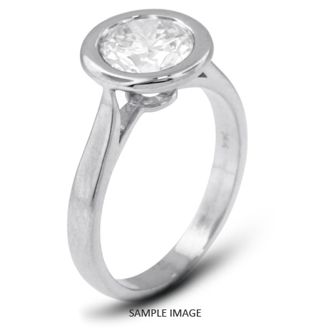 18k White Gold Halo Style Solitaire Ring with 1.50 Carat E-SI1 Round Diamond