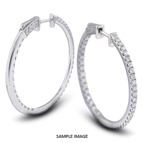 5.50 Carat tw. Round Brilliant 18k White Gold Diamond Hoops Earrings (F-VS2)