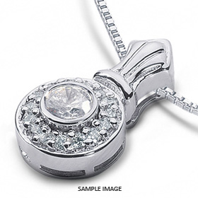 14k White Gold Gallery Design with Halo Pendant 1.25 carat total D-SI1 Round Brilliant Diamond