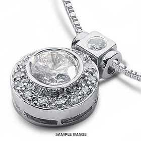 14k White Gold Gallery Design with Halo Pendant 1.55 carat total J-VS2 Round Brilliant Diamond