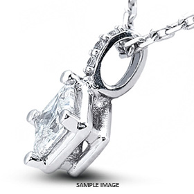 14k White Gold Classic Style Pendant 0.99 carat total G-SI2 Princess Cut Diamond
