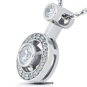 18k White Gold Gallery Design with Halo Pendant 1.46 carat total F-VS1 Round Brilliant Diamond