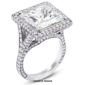 Platinum  Vintage Style Semi-Mount Engagement Ring with Halo with Diamonds (4.23ct. tw.)