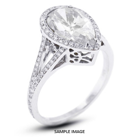 18k White Gold Vintage Style Semi-Mount Engagement Ring with Halo with Diamonds (0.85ct. tw.)