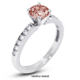14k White Gold Accents Engagement Ring with 3.39 Total Carat Pink-SI2 Round Diamond
