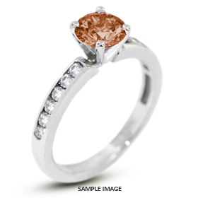 14k White Gold Accents Engagement Ring with 1.89 Total Carat Red-SI3 Round Diamond