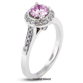 14k White Gold Accents Engagement Ring with 2.03 Total Carat Purple-SI1 Round Diamond