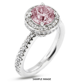 14k White Gold Accents Engagement Ring with 2.04 Total Carat Pink-SI2 Round Diamond