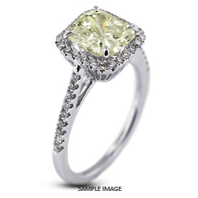 18k White Gold Accents Engagement Ring with 2.03 Total Carat Light Yellow-SI1 Square Radiant Diamond