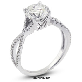 18k White Gold Split Twist Shank Engagement Ring with 1.41 Total Carat F-SI3 Round Diamond