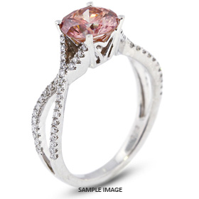 18k White Gold Split Twist Shank Engagement Ring with 1.28 Total Carat Pink-I2 Round Diamond