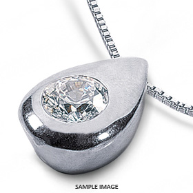 Platinum Solid Style Tear Shape Style Solitaire Pendant 0.65 carat E-VS2 Round Brilliant Diamond