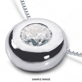 14k White Gold Solid Style Solitaire Pendant 1.05 carat D-VS2 Round Brilliant Diamond