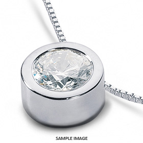 14k White Gold Solid Style Solitaire Pendant 1.51 carat G-SI2 Round Brilliant Diamond