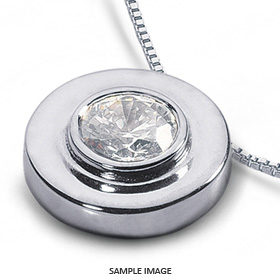 18k White Gold Solid Style Solitaire Pendant 1.54 carat D-IF Round Brilliant Diamond