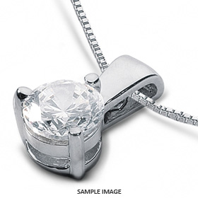 18k White Gold Classic Style Solitaire Pendant 0.52 carat E-SI2 Round Brilliant Diamond