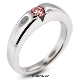 14k White Gold Tension Style Solitaire Ring with 0.90 Carat Pink-I2 Round Diamond