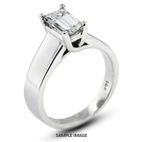 Platinum  Trellis Style Solitaire Ring with 1.55 Carat G-SI1 Emerald Diamond